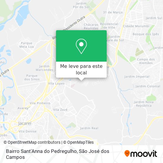 Bairro Sant'Anna do Pedregulho mapa