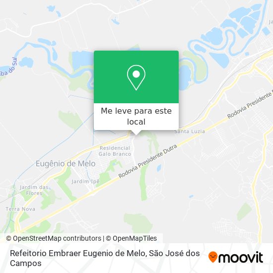 Refeitorio Embraer Eugenio de Melo mapa