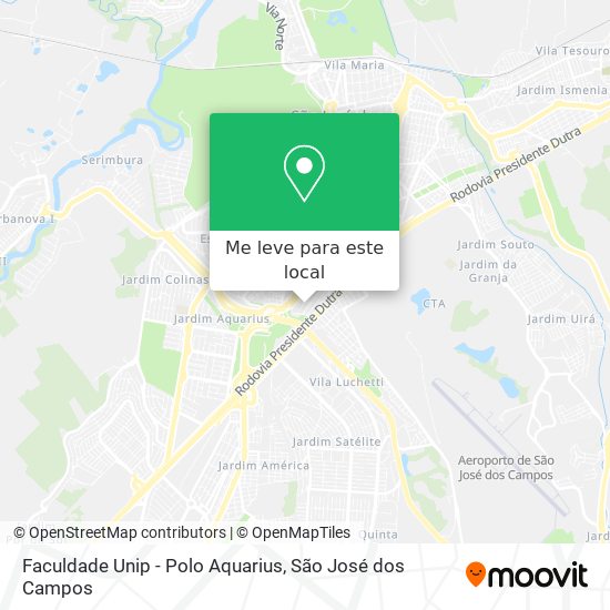 Faculdade Unip - Polo Aquarius mapa