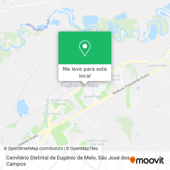 Cemitério Distrital de Eugênio de Melo mapa