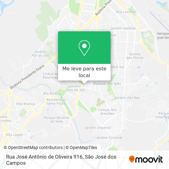 Rua José Antônio de Oliveira 916 mapa
