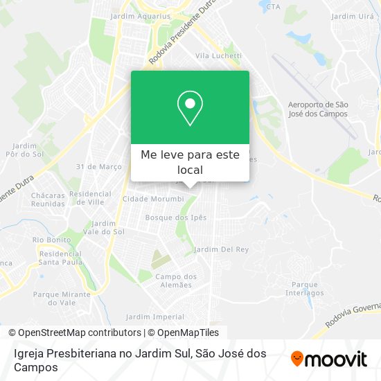 Igreja Presbiteriana no Jardim Sul mapa