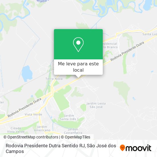 Rodovia Presidente Dutra Sentido RJ mapa