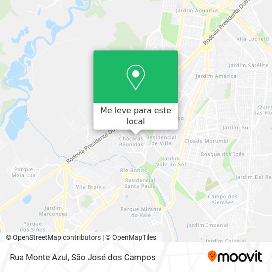 Rua Monte Azul mapa