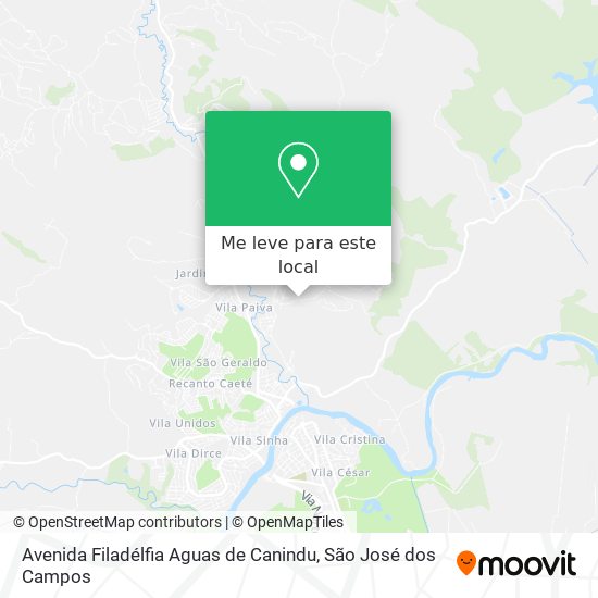 Avenida Filadélfia Aguas de Canindu mapa