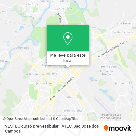 VESTEC curso pré-vestibular FATEC mapa