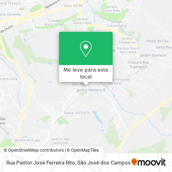Rua Pastor José Ferreira Rito mapa