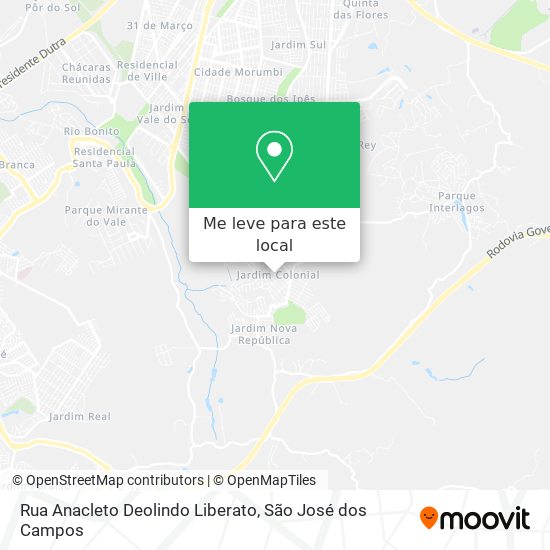 Rua Anacleto Deolindo Liberato mapa