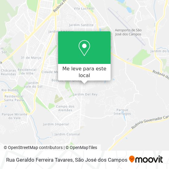 Rua Geraldo Ferreira Tavares mapa