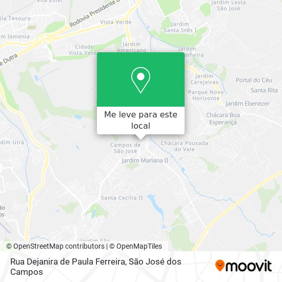 Rua Dejanira de Paula Ferreira mapa