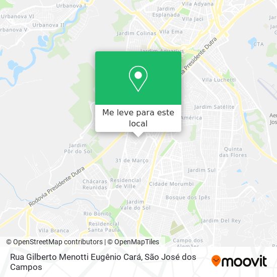 Rua Gilberto Menotti Eugênio Cará mapa