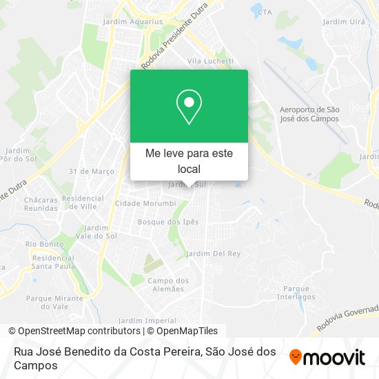 Rua José Benedito da Costa Pereira mapa