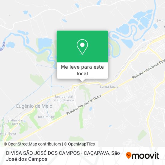 DIVISA SÃO JOSÉ DOS CAMPOS - CAÇAPAVA mapa