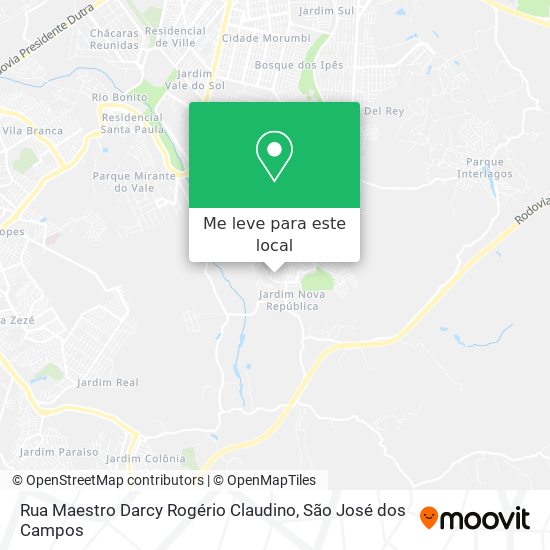 Rua Maestro Darcy Rogério Claudino mapa