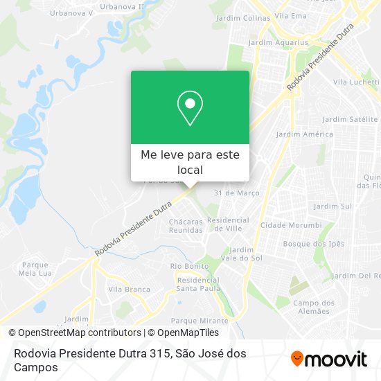 Rodovia Presidente Dutra 315 mapa