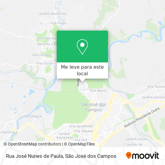 Rua José Nunes de Paula mapa