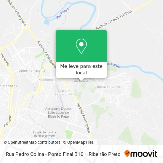 Rua Pedro Colina - Ponto Final B101 mapa