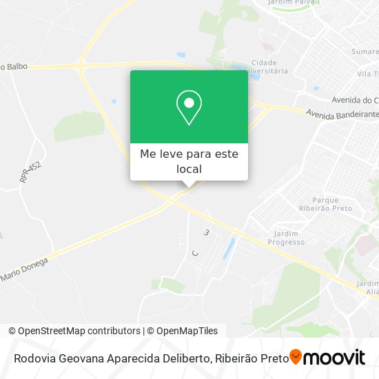 Rodovia Geovana Aparecida Deliberto mapa