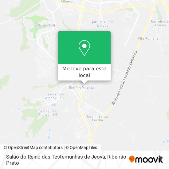 Salão do Reino das Testemunhas de Jeová mapa