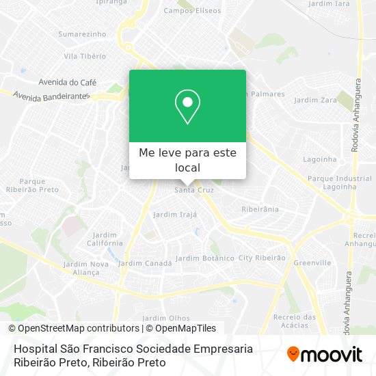 Hospital São Francisco Sociedade Empresaria Ribeirão Preto mapa