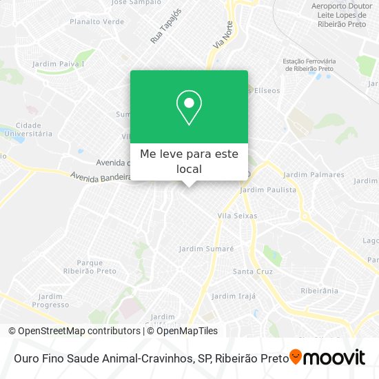 Ouro Fino Saude Animal-Cravinhos, SP mapa