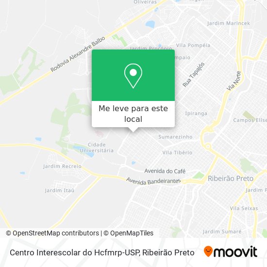 Centro Interescolar do Hcfmrp-USP mapa