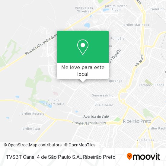 TVSBT Canal 4 de São Paulo S.A. mapa