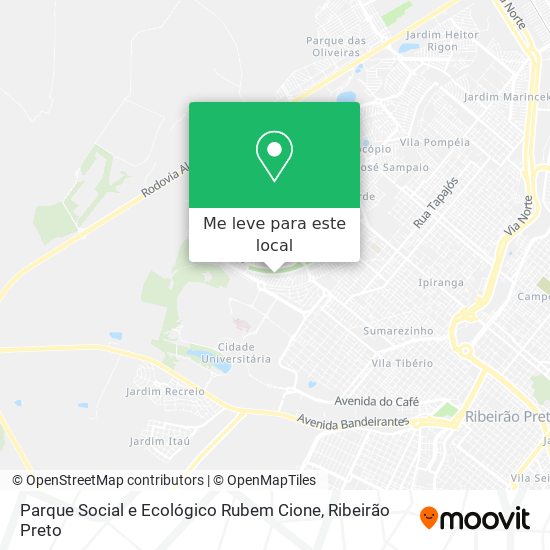 Parque Social e Ecológico Rubem Cione mapa