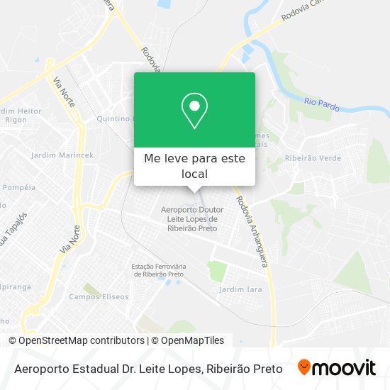 Aeroporto Estadual Dr. Leite Lopes mapa