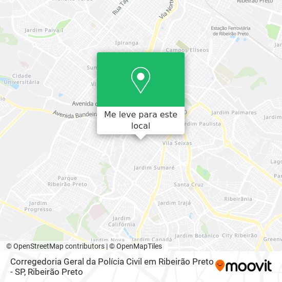 Corregedoria Geral da Polícia Civil em Ribeirão Preto - SP mapa