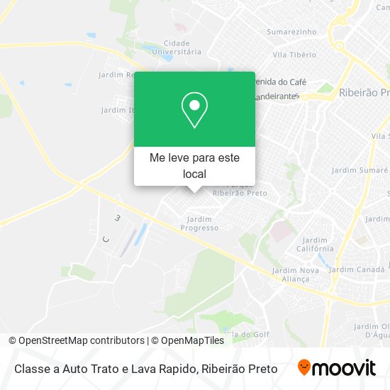 Classe a Auto Trato e Lava Rapido mapa