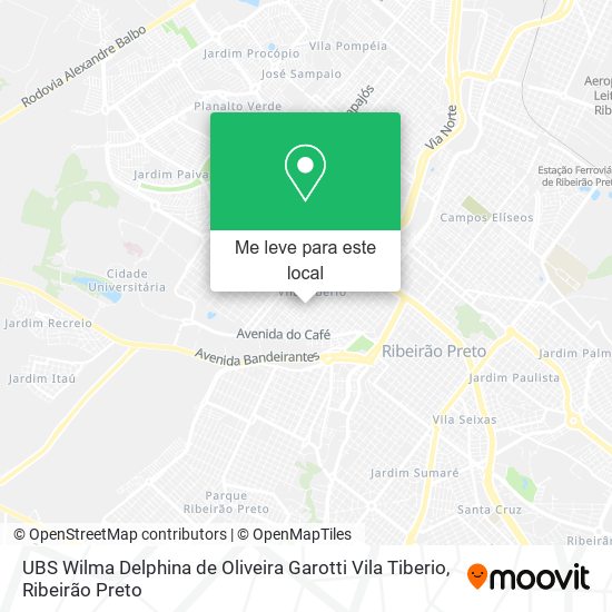 UBS Wilma Delphina de Oliveira Garotti Vila Tiberio mapa