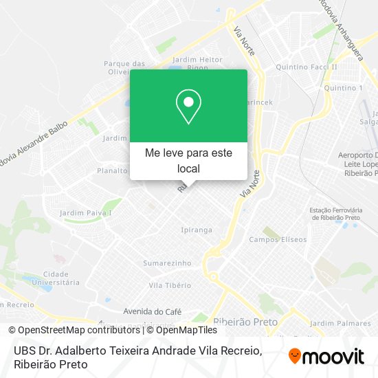UBS Dr. Adalberto Teixeira Andrade Vila Recreio mapa