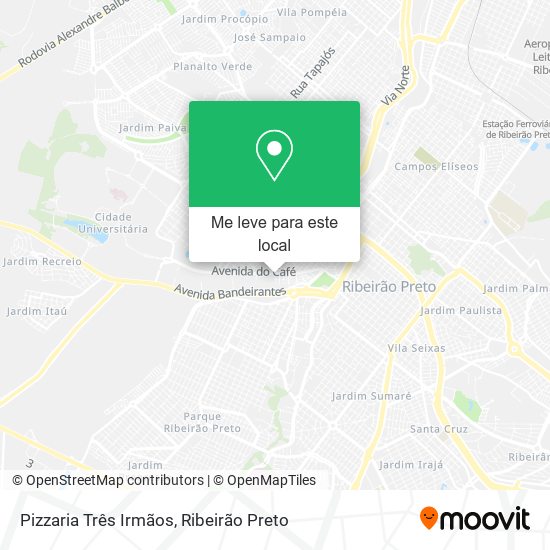 Pizzaria Três Irmãos mapa