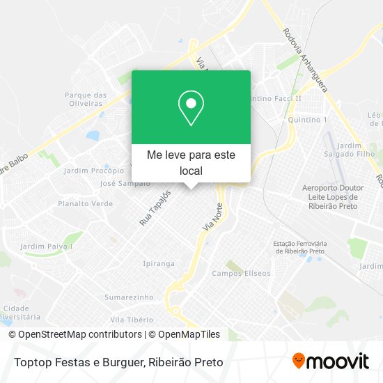 Toptop Festas e Burguer mapa