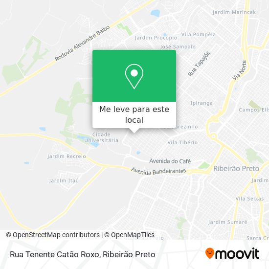 Rua Tenente Catão Roxo mapa
