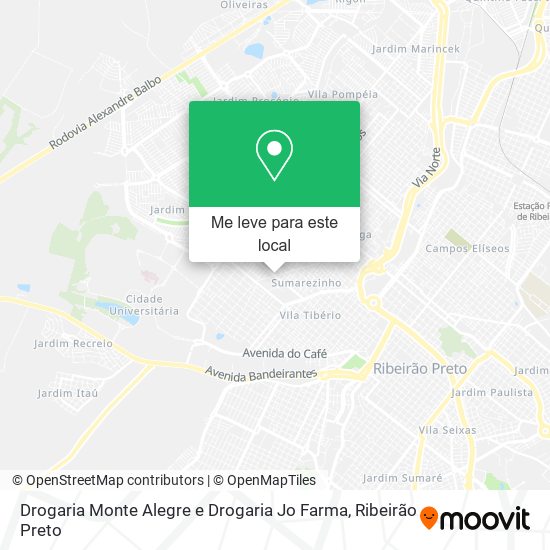 Drogaria Monte Alegre e Drogaria Jo Farma mapa