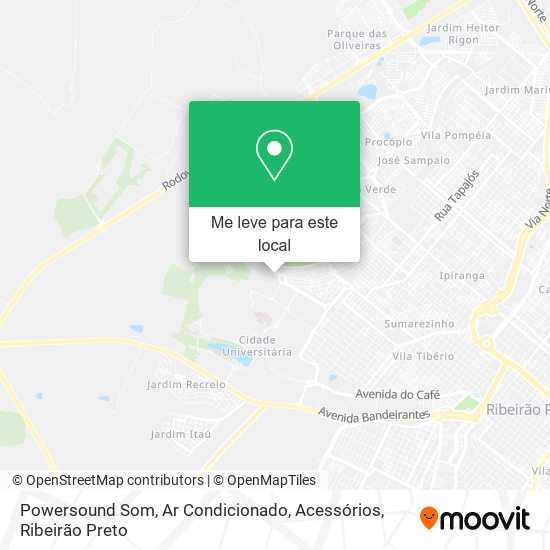 Powersound Som, Ar Condicionado, Acessórios mapa