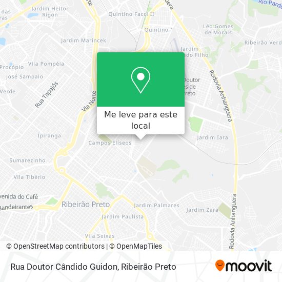 Rua Doutor Cândido Guidon mapa