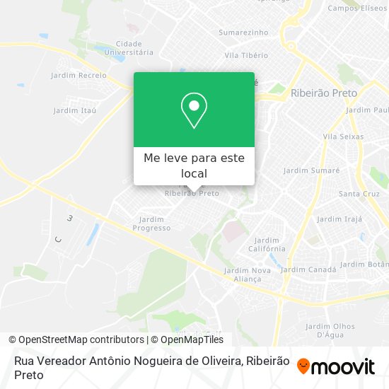 Rua Vereador Antônio Nogueira de Oliveira mapa