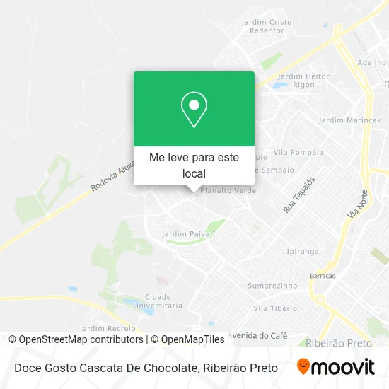 Doce Gosto Cascata De Chocolate mapa