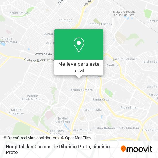 Hospital das Clínicas de Ribeirão Preto mapa