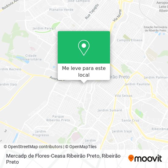 Mercadp de Flores-Ceasa Ribeirão Preto mapa