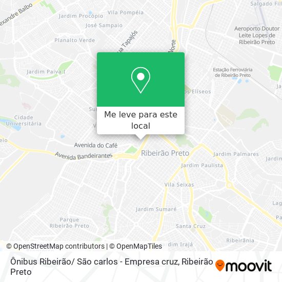 Ônibus Ribeirão/ São carlos - Empresa cruz mapa