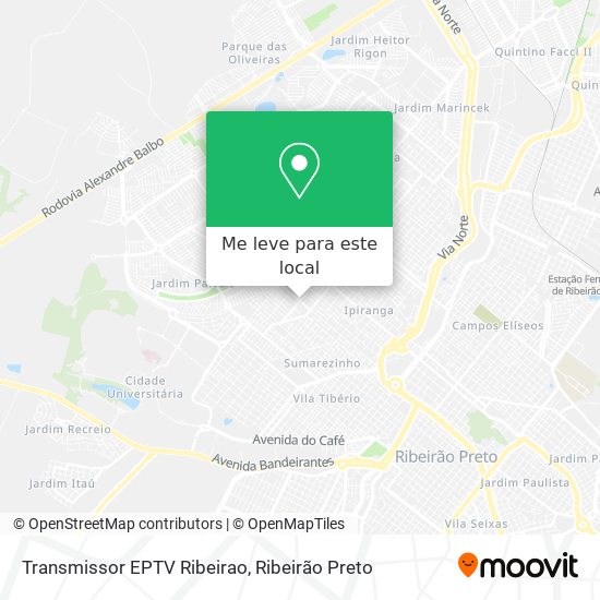Transmissor EPTV Ribeirao mapa