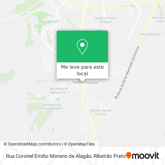 Rua Coronel Emílio Moreno de Alagão mapa