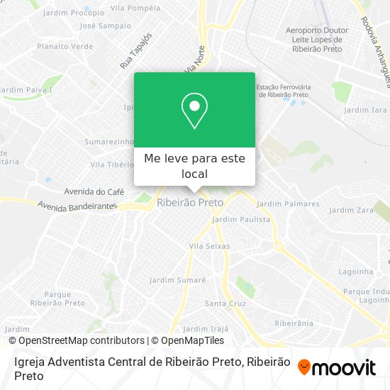 Igreja Adventista Central de Ribeirão Preto mapa