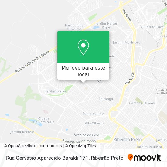 Rua Gervásio Aparecido Baraldi 171 mapa