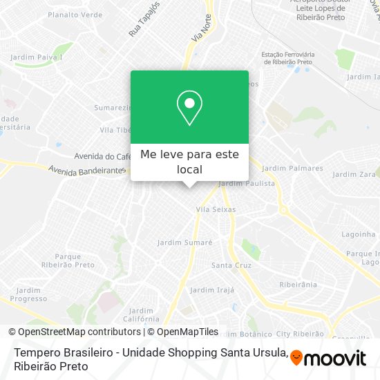 Tempero Brasileiro - Unidade Shopping Santa Ursula mapa