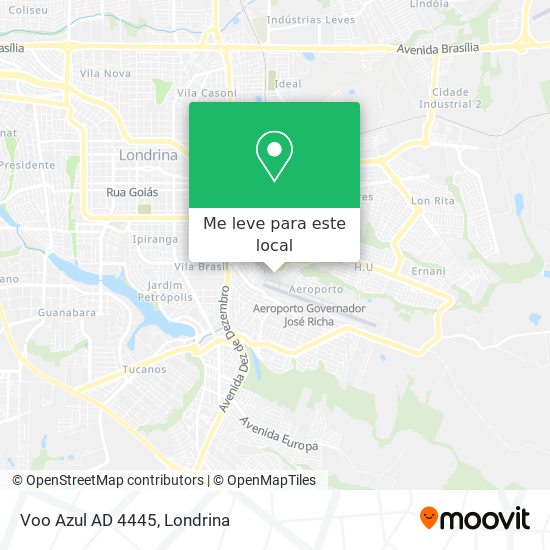 Voo Azul AD 4445 mapa